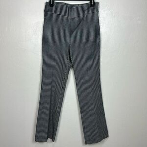J. McLaughlin Blue White Gingham Print Mid Rise Trousers Size 10